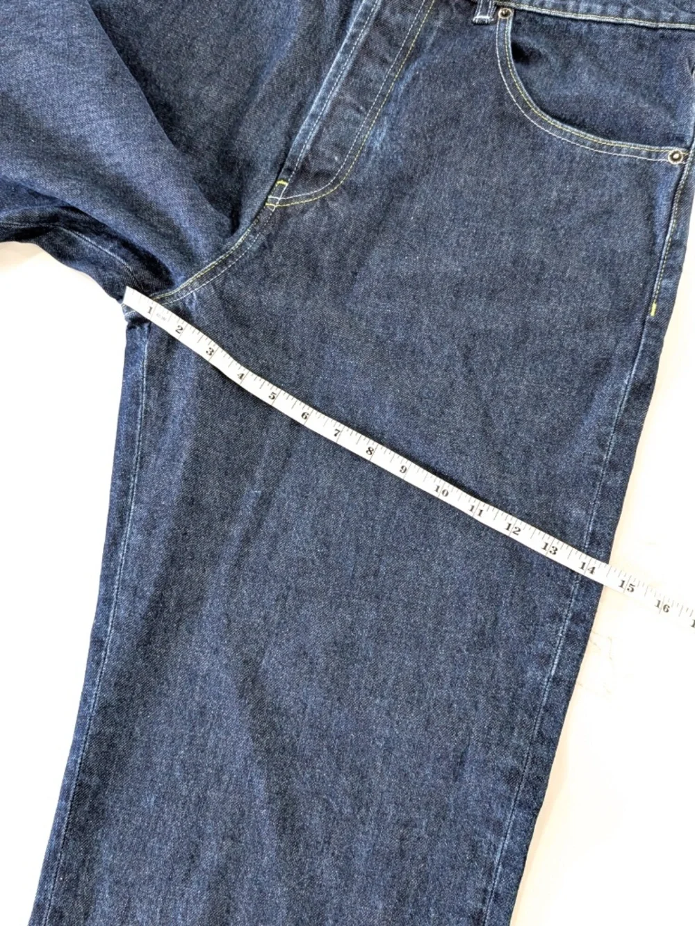 MARNI Wide Leg Denim Trousers Size 34 Blublack Unwashed Rigid contrast embroided
